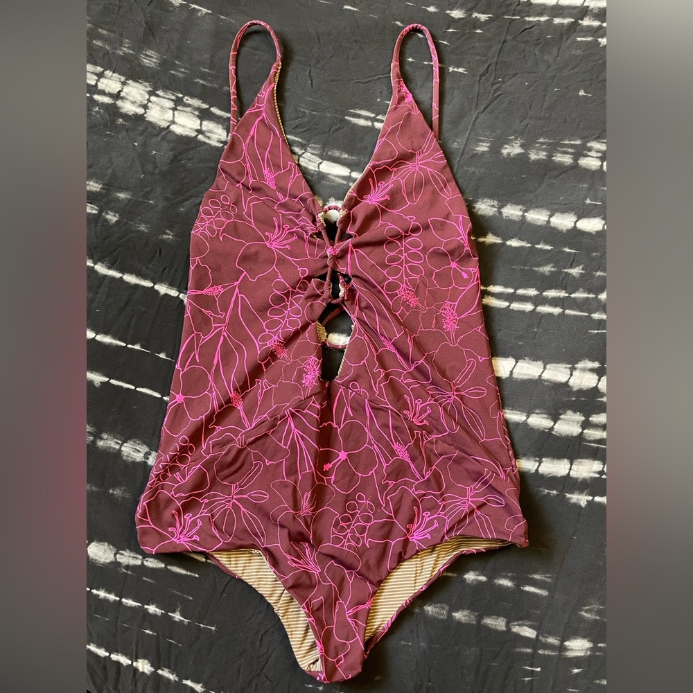 ACACIA Kokomo one piece bikini in Neon Paradise size Medium